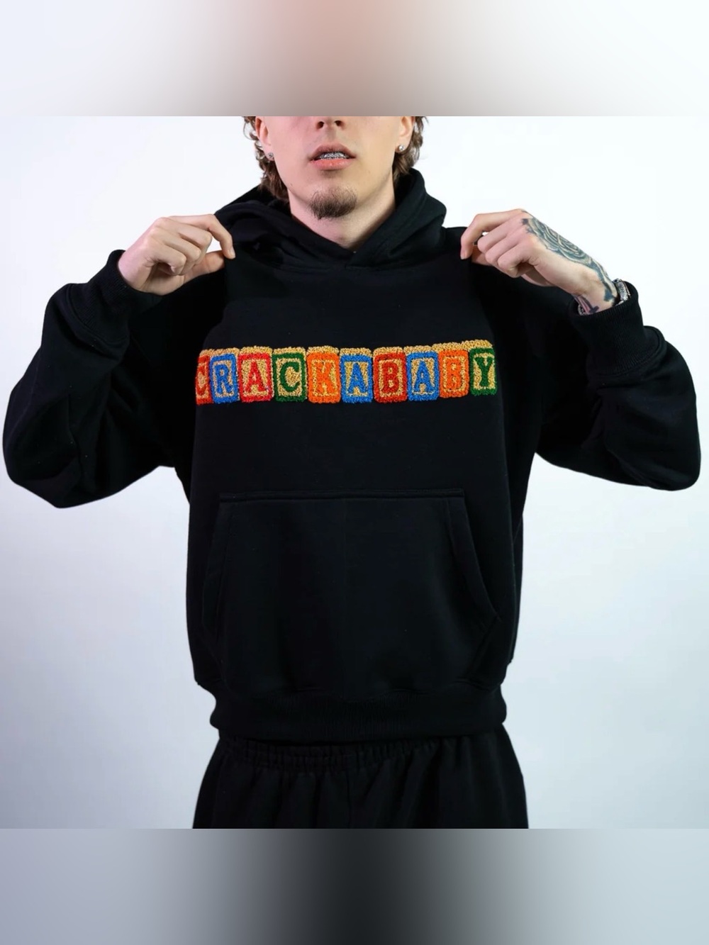 Cracka Baby Hoodie Black Medium  NWT